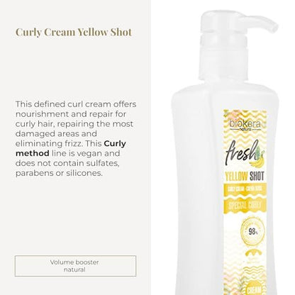 SALERM Curl Activator Cream – Biokera Fresh Yellow Shot – 300 ml – Defined Curls, Deep Hydration, Frizz-Free – Sulfate-Free & Paraben-Free Avelisse