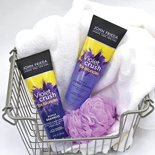 John Frieda Violet Crush Purple Conditioner for Blonde Hair - Neutralizes Brassy Tones, 16 FL OZ Avelisse