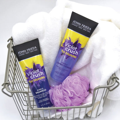 John Frieda Violet Crush Purple Conditioner for Blonde Hair - Neutralizes Brassy Tones, 16 FL OZ Avelisse