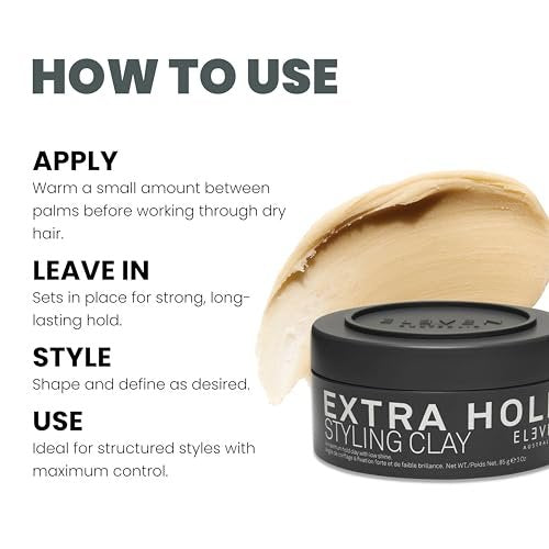 ELEVEN AUSTRALIA Extra Hold Styling Hair Clay for Men and Women - Maximum Hold, Matte Finish, Texture, Long-Lasting Definition, 3 oz - görsel 8