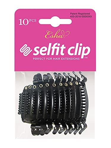 Esha Selfit Clip 10pcs for Hair Extensions - Natural Black
