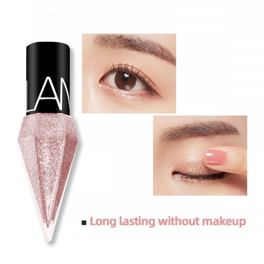 Go Ho Glitter Liquid Eyeliner Set - 5 Colorful Metallic Shimmer Eyeliners: White, Silver, Gold, Diamond - Waterproof Long Lasting Sparkle Eye Makeup - görsel 7