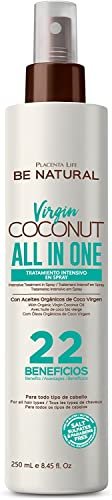 PLACENTA LIFE BE NATURAL VIRGIN COCONUT ALL IN ONE 22 Benefits - Intensive Treatment Spray with Organic Virgin Coconut Oil - For All Hair Types (8.45 fl oz) - görsel 4