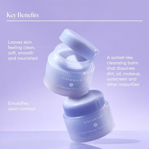 Naturium Purple Ginseng Cleansing Balm Plus - Smoothing Face Wash with Plant-Based Esters & Linoleic-Rich Oils, 3.0 oz - görsel 5