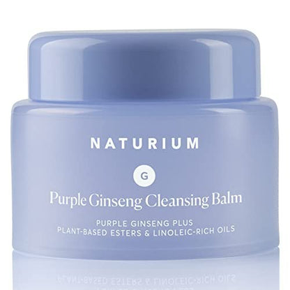 Naturium Purple Ginseng Cleansing Balm Plus - Smoothing Face Wash with Plant-Based Esters & Linoleic-Rich Oils, 3.0 oz