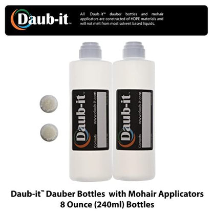 Racquet Art Daub-it Empty Bottles with Mohair Dauber Applicators - 8 oz - 2 Pack
