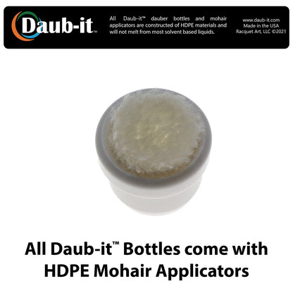 Racquet Art Daub-it Empty Bottles with Mohair Dauber Applicators - 8 oz - 2 Pack