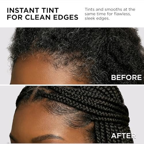 Style Factor EDGE BOOSTER HIDEOUT Water-Based Pomade - Strong Hold & Instant Gray Coverage for Edges, Flyaways & Roots - High Shine Finish - Natural Black - 3.38 oz Avelisse