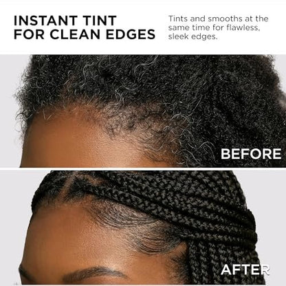 Style Factor EDGE BOOSTER HIDEOUT Water-Based Pomade - Strong Hold & Instant Gray Coverage for Edges, Flyaways & Roots - High Shine Finish - Natural Black - 3.38 oz Avelisse
