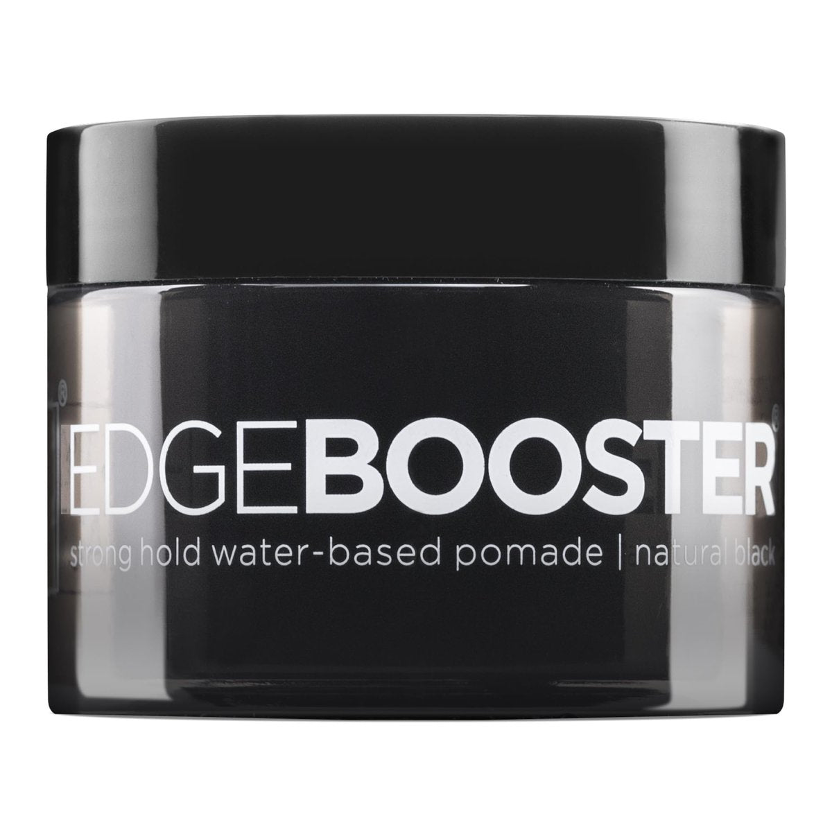 Style Factor EDGE BOOSTER HIDEOUT Water-Based Pomade - Strong Hold & Instant Gray Coverage for Edges, Flyaways & Roots - High Shine Finish - Natural Black - 3.38 oz Avelisse