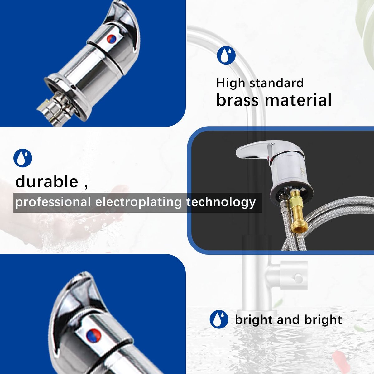Karagas Salon Shampoo Bowl Faucet Vacuum Breaker Kit - Brass Sink Faucet with Sprayer and Hose for Hair Salon Avelisse