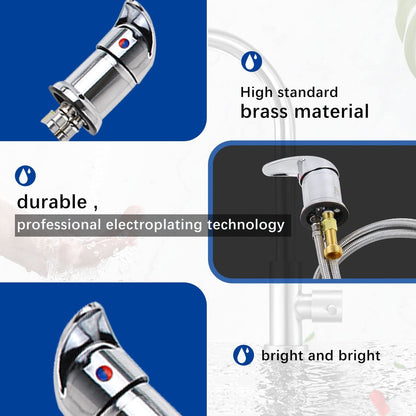 Karagas Salon Shampoo Bowl Faucet Vacuum Breaker Kit - Brass Sink Faucet with Sprayer and Hose for Hair Salon Avelisse