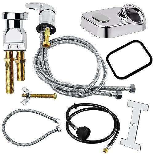 Karagas Salon Shampoo Bowl Faucet Vacuum Breaker Kit - Brass Sink Faucet with Sprayer and Hose for Hair Salon Avelisse
