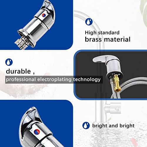 Karagas Salon Shampoo Bowl Faucet Vacuum Breaker Kit - Brass Sink Faucet with Sprayer and Hose for Hair Salon Avelisse