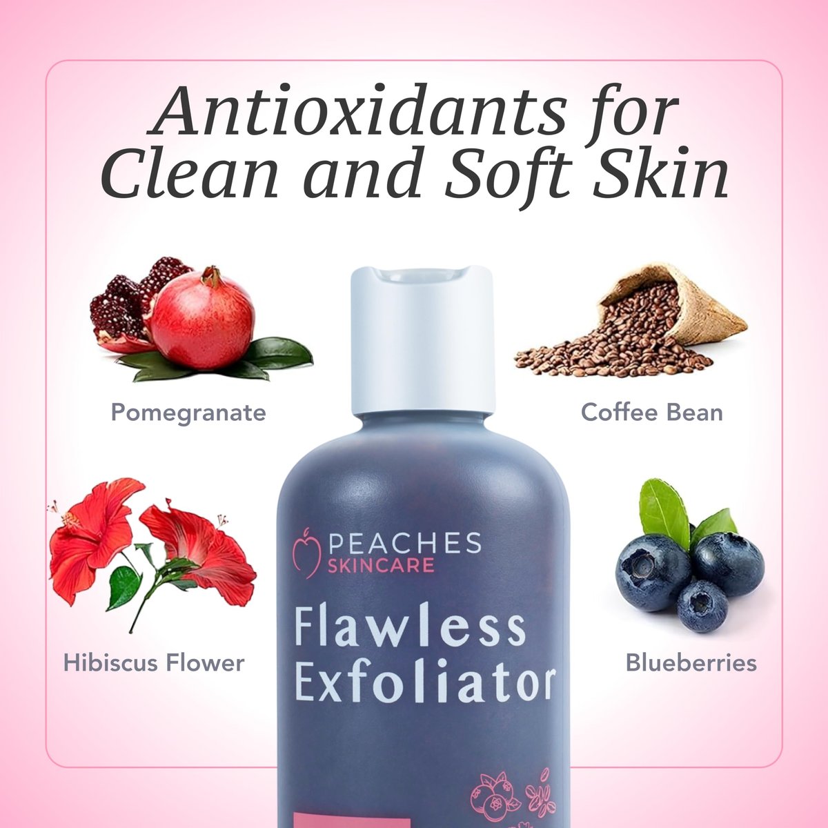Vegan Face Exfoliator Scrub – Gentle Daily Facial Scrub with Blueberry, Coffee Bean, and Vitamin C – Face Exfoliant for Smooth, Radiant Skin – Flawless Exfoliator (8 oz) Avelisse
