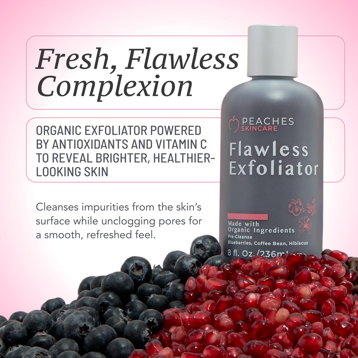 Vegan Face Exfoliator Scrub – Gentle Daily Facial Scrub with Blueberry, Coffee Bean, and Vitamin C – Face Exfoliant for Smooth, Radiant Skin – Flawless Exfoliator (8 oz) Avelisse