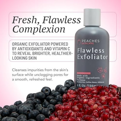 Vegan Face Exfoliator Scrub – Gentle Daily Facial Scrub with Blueberry, Coffee Bean, and Vitamin C – Face Exfoliant for Smooth, Radiant Skin – Flawless Exfoliator (8 oz) Avelisse