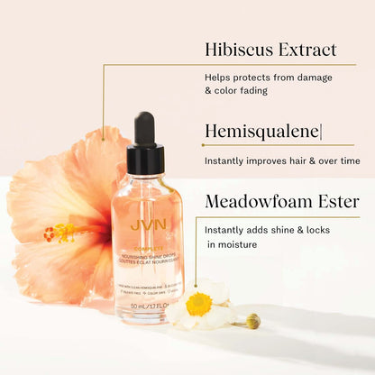 JVN Complete Nourishing Shine Drops – Frizz Fighting Hair Oil for Shine & Strength, Silicone Free, 1.7 Fl Oz