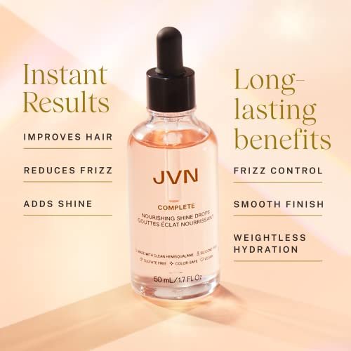 JVN Complete Nourishing Shine Drops – Frizz Fighting Hair Oil for Shine & Strength, Silicone Free, 1.7 Fl Oz - görsel 10