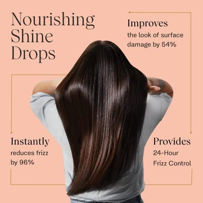 JVN Complete Nourishing Shine Drops – Frizz Fighting Hair Oil for Shine & Strength, Silicone Free, 1.7 Fl Oz