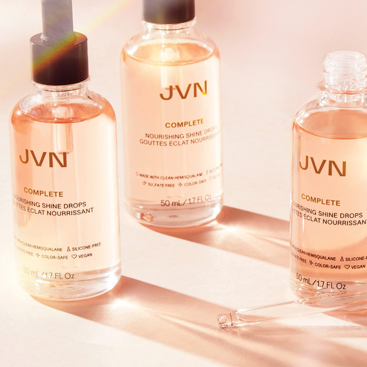 JVN Complete Nourishing Shine Drops – Frizz Fighting Hair Oil for Shine & Strength, Silicone Free, 1.7 Fl Oz - görsel 17