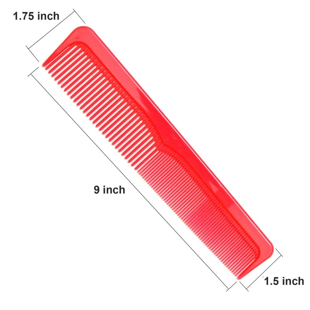 LUXXII 9 Inch Colorful Sturdy Essentials Coarse/Fine Dressing Comb - 6 Pack (C) - görsel 3