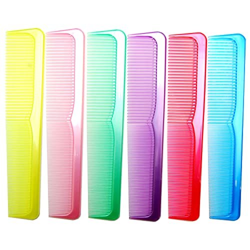 LUXXII 9 Inch Colorful Sturdy Essentials Coarse/Fine Dressing Comb - 6 Pack (C) - görsel 2