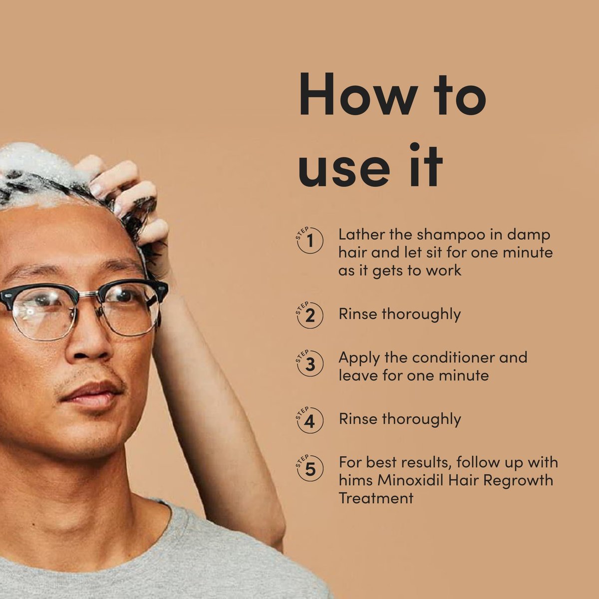 Hims Thick Fix Shampoo & Conditioner Set for Men - Saw Palmetto, Biotin & Caffeine for Thicker-Looking Hair - Sulfate-Free & Vegan - Eucalyptus Scent, 6.4 fl oz (Pack of 2) Avelisse