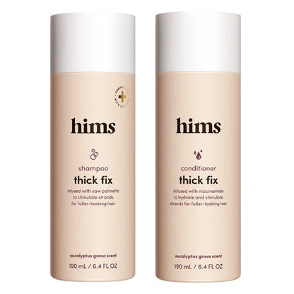 Hims Thick Fix Shampoo & Conditioner Set for Men - Saw Palmetto, Biotin & Caffeine for Thicker-Looking Hair - Sulfate-Free & Vegan - Eucalyptus Scent, 6.4 fl oz (Pack of 2) Avelisse