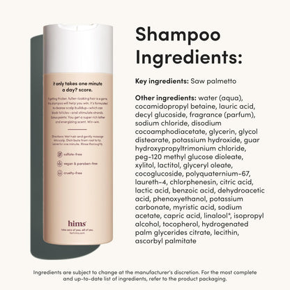 Hims Thick Fix Shampoo & Conditioner Set for Men - Saw Palmetto, Biotin & Caffeine for Thicker-Looking Hair - Sulfate-Free & Vegan - Eucalyptus Scent, 6.4 fl oz (Pack of 2) Avelisse