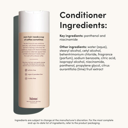 Hims Thick Fix Shampoo & Conditioner Set for Men - Saw Palmetto, Biotin & Caffeine for Thicker-Looking Hair - Sulfate-Free & Vegan - Eucalyptus Scent, 6.4 fl oz (Pack of 2) Avelisse