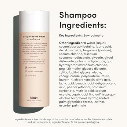 Hims Thick Fix Shampoo & Conditioner Set for Men - Saw Palmetto, Biotin & Caffeine for Thicker-Looking Hair - Sulfate-Free & Vegan - Eucalyptus Scent, 6.4 fl oz (Pack of 2) Avelisse