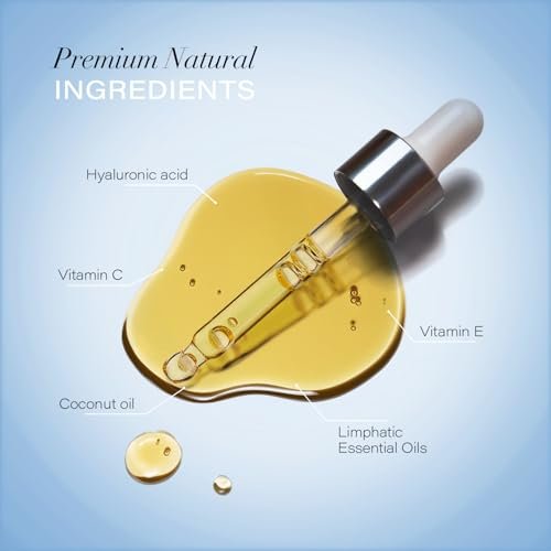 Bruizex Lymphatic Drainage Oil for Face & Neck Massage - Coconut & Jojoba Oil with Vitamins E & C, Hyaluronic Acid & Retinol, 1 Fl Oz - görsel 4