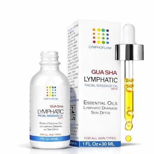 Bruizex Lymphatic Drainage Oil for Face & Neck Massage - Coconut & Jojoba Oil with Vitamins E & C, Hyaluronic Acid & Retinol, 1 Fl Oz - görsel 2