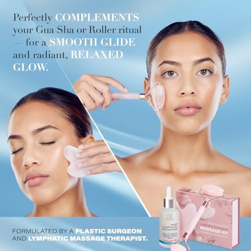 Bruizex Lymphatic Drainage Oil for Face & Neck Massage - Coconut & Jojoba Oil with Vitamins E & C, Hyaluronic Acid & Retinol, 1 Fl Oz - görsel 8