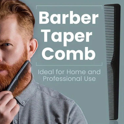 LUXXII 7.5" Barber Hair Comb - 6 Pack, Black, Plastic Beard & Mustache Pocket Combs for Men
