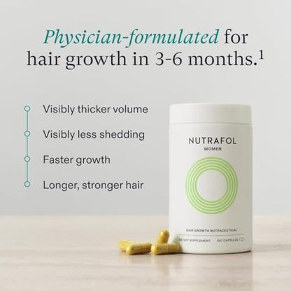 Nutrafol Women's Hair Growth Supplement & Collagen Peptides Powder – Thicker, Stronger Hair – Dermatologist Recommended – 1 Month Supply Avelisse