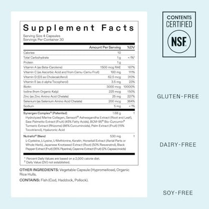 Nutrafol Women's Hair Growth Supplement & Collagen Peptides Powder – Thicker, Stronger Hair – Dermatologist Recommended – 1 Month Supply Avelisse