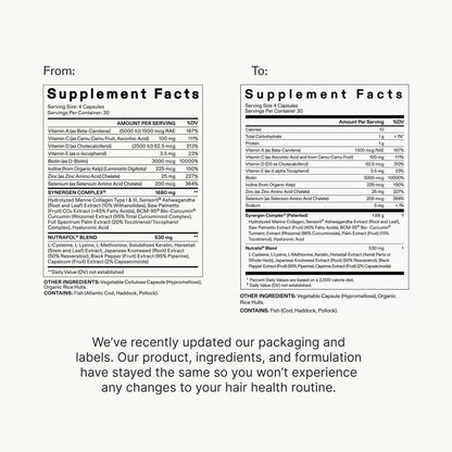 Nutrafol Women's Hair Growth Supplement & Collagen Peptides Powder – Thicker, Stronger Hair – Dermatologist Recommended – 1 Month Supply Avelisse