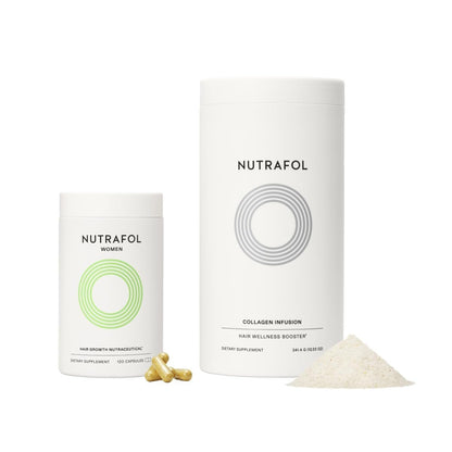 Nutrafol Women's Hair Growth Supplement & Collagen Peptides Powder – Thicker, Stronger Hair – Dermatologist Recommended – 1 Month Supply Avelisse