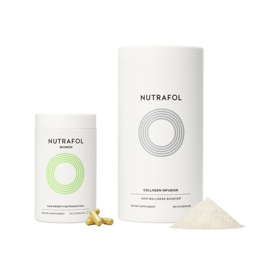 Nutrafol Women's Hair Growth Supplement & Collagen Peptides Powder – Thicker, Stronger Hair – Dermatologist Recommended – 1 Month Supply Avelisse