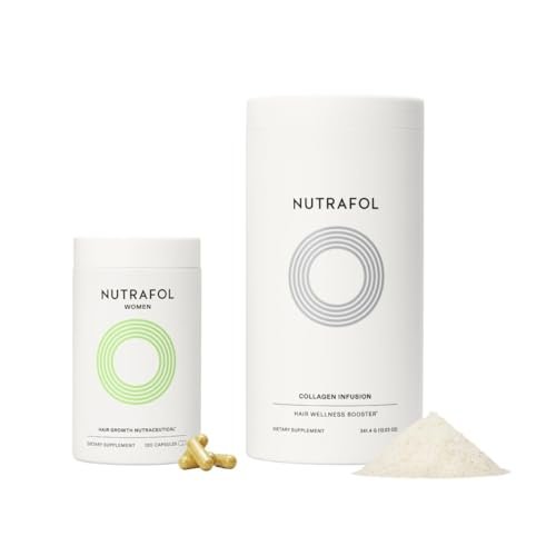 Nutrafol Women's Hair Growth Supplement & Collagen Peptides Powder – Thicker, Stronger Hair – Dermatologist Recommended – 1 Month Supply Avelisse
