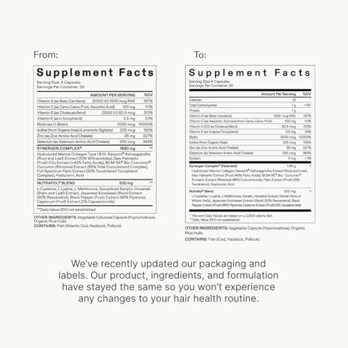 Nutrafol Women's Hair Growth Supplement & Collagen Peptides Powder – Thicker, Stronger Hair – Dermatologist Recommended – 1 Month Supply Avelisse