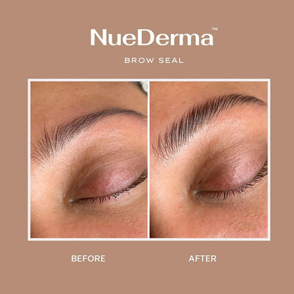 NueDerma Brow Seal with Castor Oil - Clear Eyebrow Gel, Waterproof Eyebrow Makeup, Styling Wax for Feathered & Fluffy Brows, 1 OZ