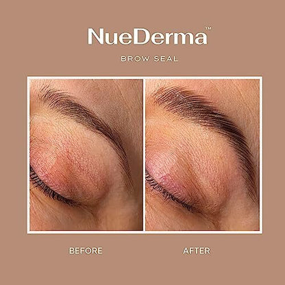 NueDerma Brow Seal with Castor Oil - Clear Eyebrow Gel, Waterproof Eyebrow Makeup, Styling Wax for Feathered & Fluffy Brows, 1 OZ