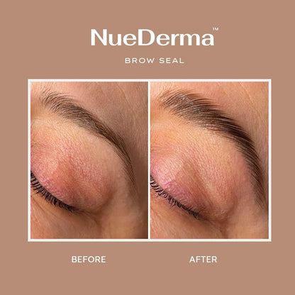 NueDerma Brow Seal with Castor Oil - Clear Eyebrow Gel, Waterproof Eyebrow Makeup, Styling Wax for Feathered & Fluffy Brows, 1 OZ
