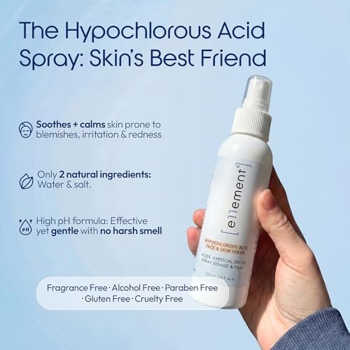 e11ement Hypochlorous Acid Spray – Gentle Multi-Use Cosmetic for Face & Body – Fragrance-Free Skin Refresher (Medium 4 oz.) - görsel 6