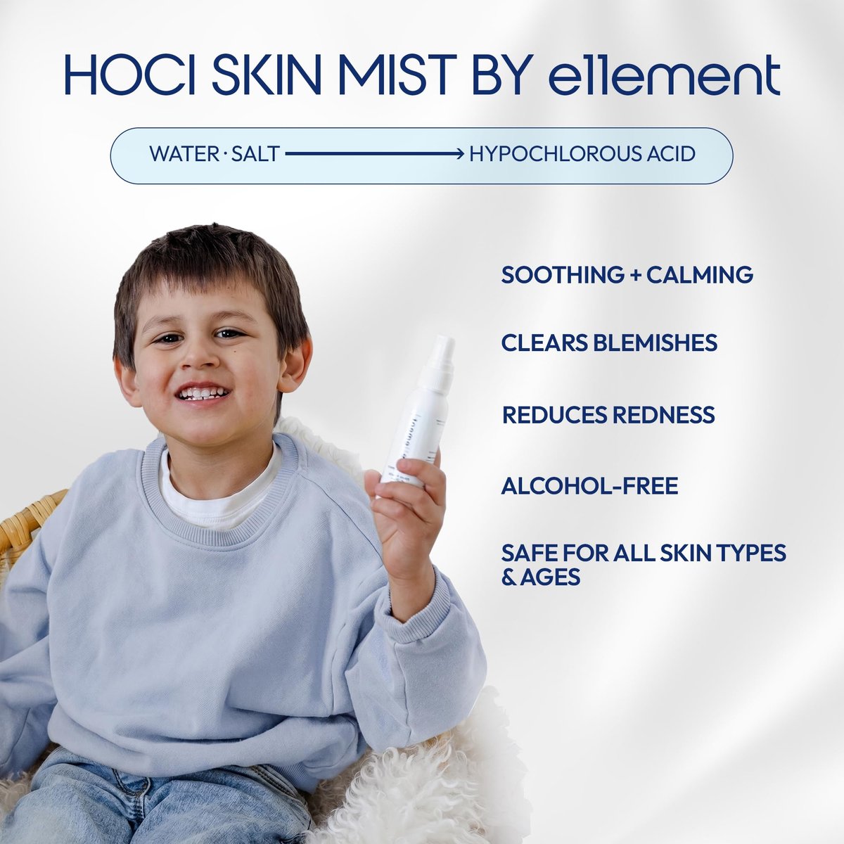 e11ement Hypochlorous Acid Spray – Gentle Multi-Use Cosmetic for Face & Body – Fragrance-Free Skin Refresher (Medium 4 oz.) - görsel 9