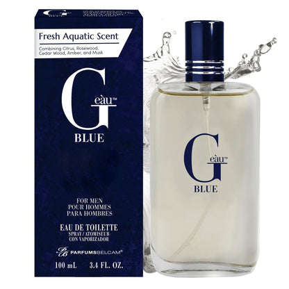 PB ParfumsBelcam G Eau Blue Eau de Toilette Spray – Men’s Cologne, Long-Lasting Summer Fragrance 3.4 Fl Oz