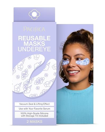 Pacifica Reusable Silicone Under Eye Mask – Cooling Gel Mask for Fine Lines, Dark Circles & Puffiness – Vegan & Cruelty-Free – 2 Pieces with Storage Tin - görsel 2